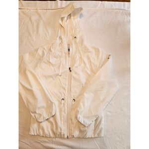 Columbia Women's White Lightweight Hooded Windbreaker‎ Jacket XS